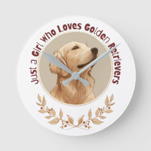 Relógio Redondo Apenas uma Garota que Ama Golden Retrievers 