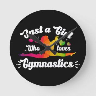 Relógio Redondo Apenas Uma Menina Que Ama A Ginástica
