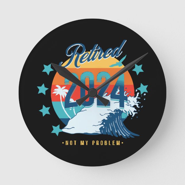 Relógio Redondo Aposentado Oficialmente 2024 (Frente)