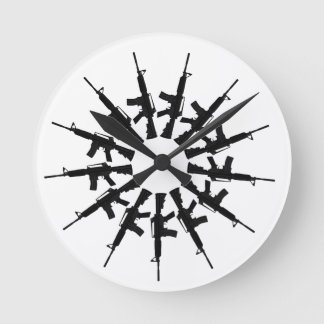 Relógio Redondo AR-15 Gun Weapon Kaleidoscope Design