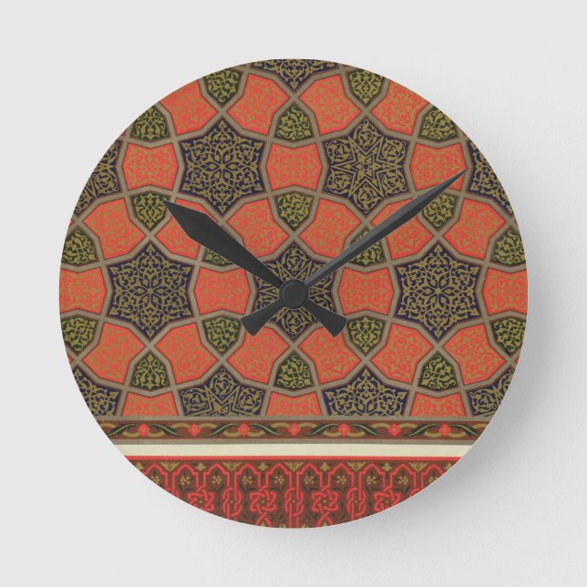 Relógio Redondo Arabic decorative designs, from 'Arab Art as Seen (Frente)