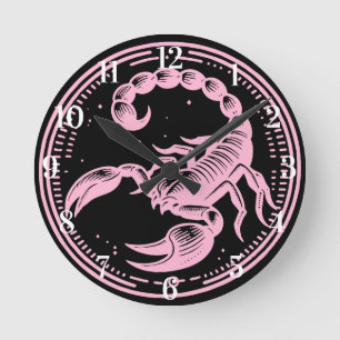 Relógio Redondo Áries Escorpião Astrologia Signo Escorpião