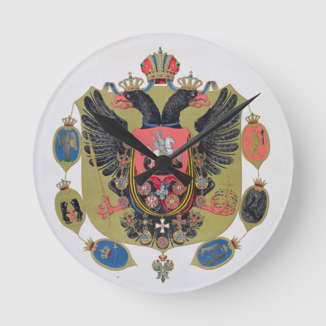 Relógio Redondo Armamento e escudo do Estado da Rússia imperial, f (Frente)