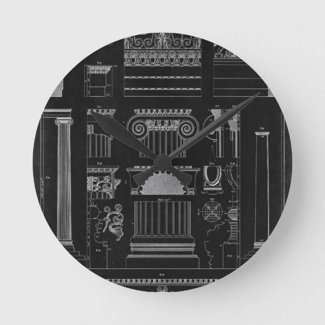 Relógio Redondo Arquitetura gráfica IV (Frente)