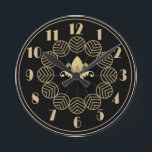 Relógio Redondo Art Deco Gatsby Style Wallclock<br><div class="desc">Diga ao tempo usando este relógio de deco de arte da moda.</div>