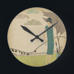 Relógio Redondo Art Deco Lady<br><div class="desc">O período Art Deco foi uma era de glamour, beleza e sofisticação.</div>