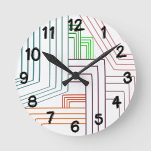 Relógio Redondo Art Deco Lines Round Clock