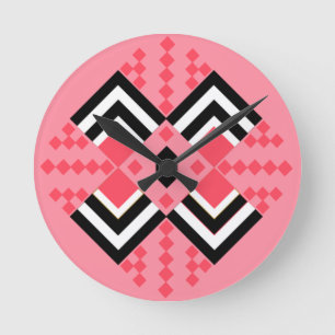 Relógio Redondo Art Deco Quilt Inspirado