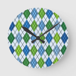 Relógio Redondo Art Deco Rain Argyle