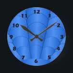 Relógio Redondo Art Deco Shell Design Deep Blue Round Clock<br><div class="desc">Wall clock art deco design that you can customise with any text of your choice. Should you require any help with customising then contact us through the link on this page. Art deco wall clock.</div>