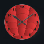 Relógio Redondo Art Deco Shell Design Red Round<br><div class="desc">Design de deco de relógio de parede que você pode personalizar com qualquer texto de sua escolha. Se precisar de ajuda para personalizar,  entre em contato conosco através do link desta página. Relógio de deco de arte.</div>