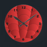 Relógio Redondo Art Deco Shell Design Red Round<br><div class="desc">Design de deco de relógio de parede que você pode personalizar com qualquer texto de sua escolha. Se precisar de ajuda para personalizar,  entre em contato conosco através do link desta página. Relógio de deco de arte.</div>
