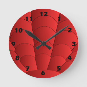 Relógio Redondo Art Deco Shell Design Red Round
