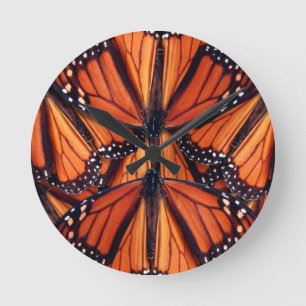 Relógio Redondo arte da borboleta de monarca