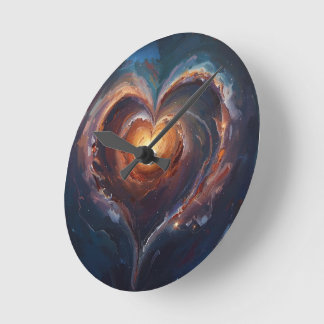 Relógio Redondo Arte de Amor da Galáxia do Coração Cósmico – Roman