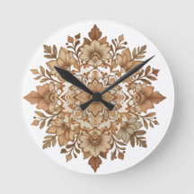 Arte de Mandala Floral Intrincado em Tons Marrons