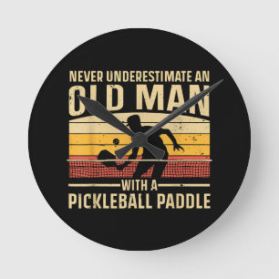 Relógio Redondo Arte De Pickleball legal Para Homens Mulheres Pick