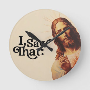 Relógio Redondo Arte Divertida de Jesus Eu Vi Isso Presente de H