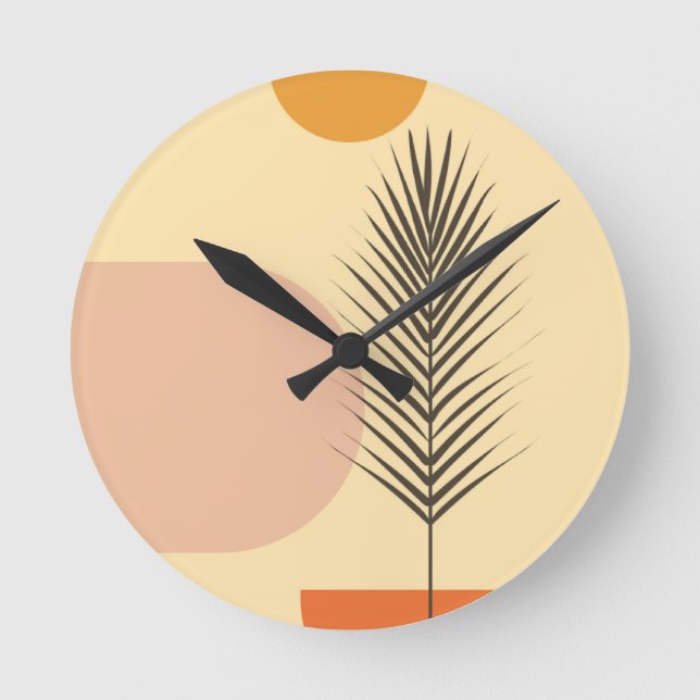 Relógio Redondo Arte do muro de Boho (Frente)