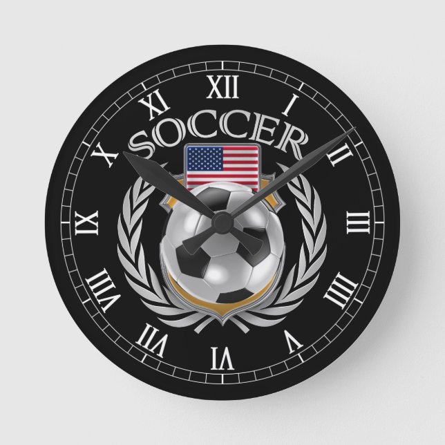 Relógio Redondo Arte do Ventilador do Soccer 2016 nos EUA (Frente)