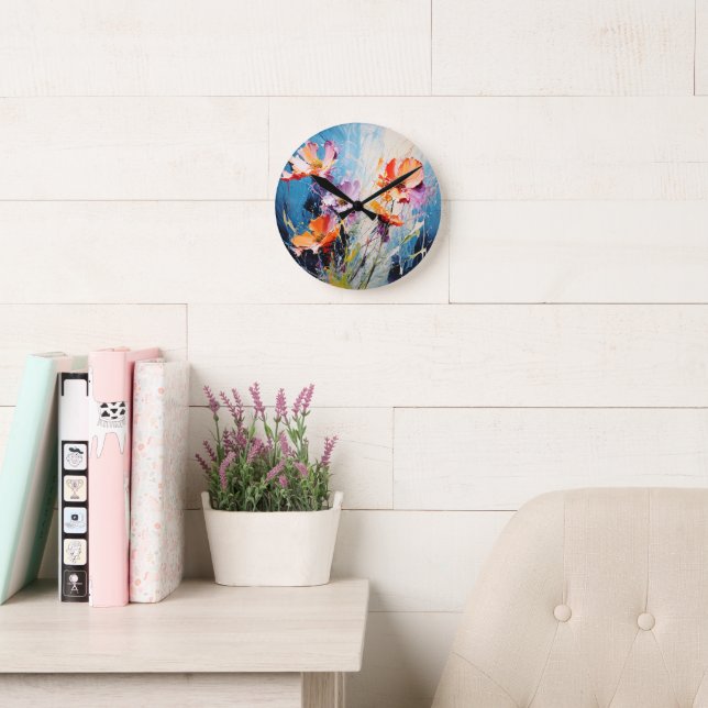 Relógio Redondo Arte Floral (Sala de leitura)
