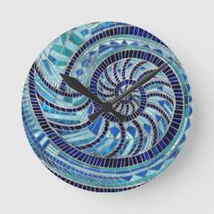 Relógio Redondo Arte mosaica Nautilus Shell