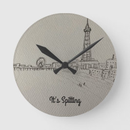 Relógio Redondo Arte original da Torre Blackpool