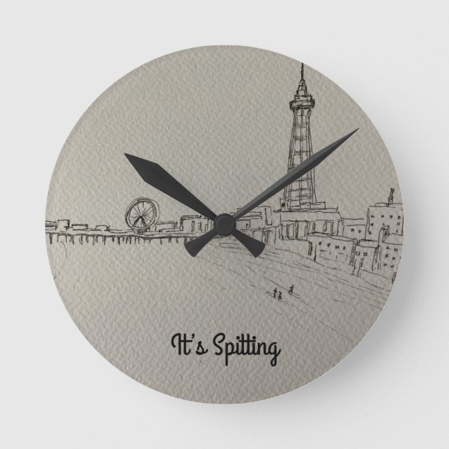 Relógio Redondo Arte original da Torre Blackpool (Frente)