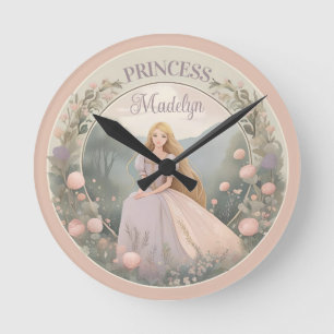 Relógio Redondo Arte para Berçário da Princesa Encantada