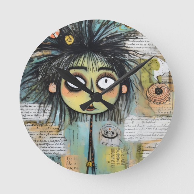 Relógio Redondo ArtLady 18 Encantada e angustiada (Frente)