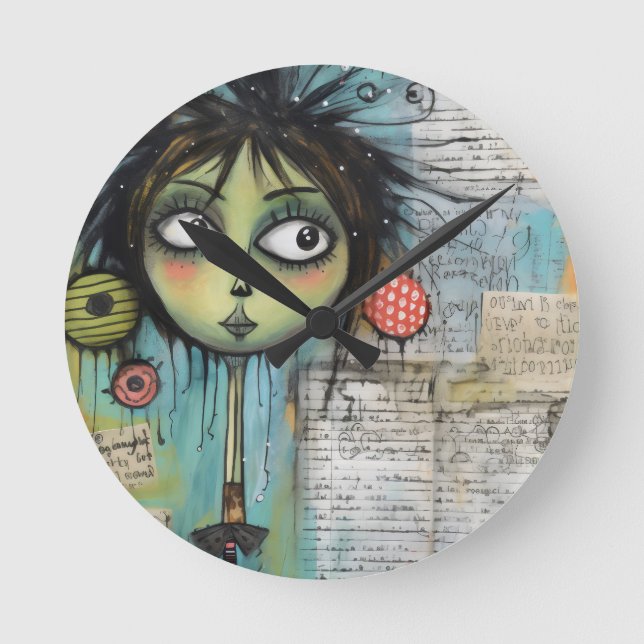 Relógio Redondo ArtLady 20 Encantada e angustiada (Frente)