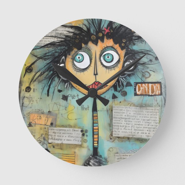 Relógio Redondo ArtLady 21 Encantada e angustiada (Frente)