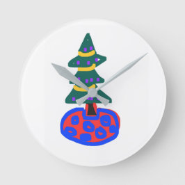 Relógio Redondo Árvore de Natal