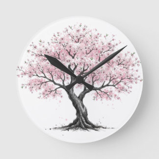 Relógio Redondo Árvore Sakura