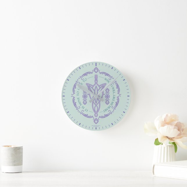 Relógio Redondo ARWEN™ Evenstar Gráfico de Citação (Lar)