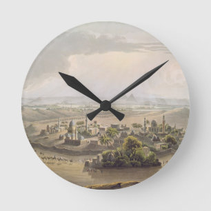 Relógio Redondo As pirâmides no Cairo, gravado por Daniel Havell (