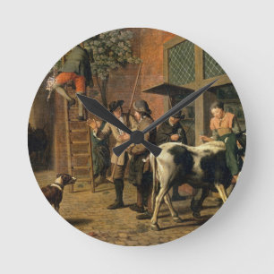 Relógio Redondo As quatro estações, outono (óleo em canvas) (ve