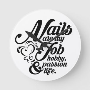 Relógio Redondo As unhas são minha vida