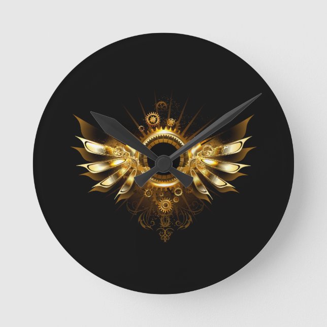 Relógio Redondo Asas de vapor (Frente)