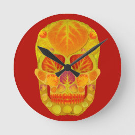 Relógio Redondo Aspen Folha Crânio 13