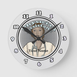 Relógio Redondo Assistente médico para mulheres negras retrô