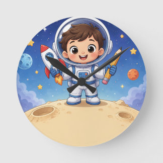 Relógio Redondo Astronauta Mirim Pronto para Explorar