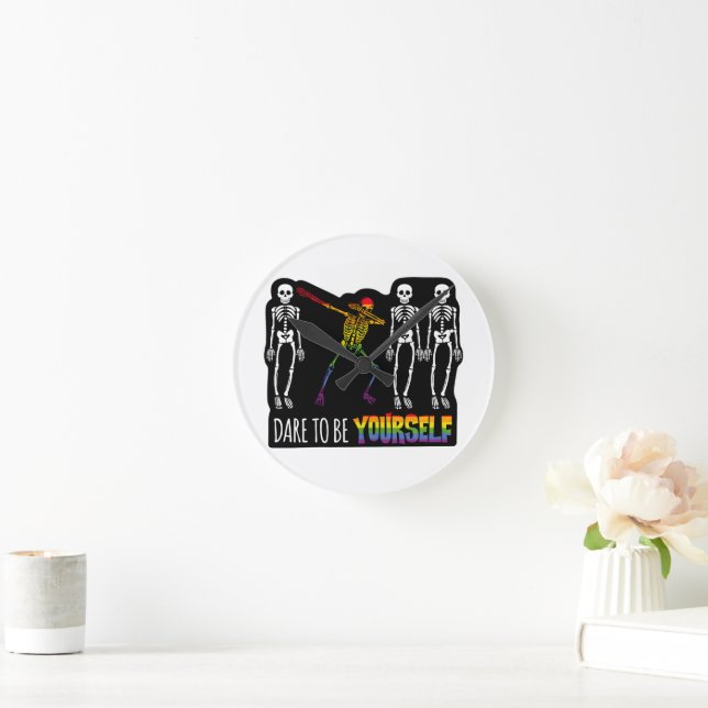 Relógio Redondo Atrevo-Me A Ser Você Mesmo, Halloween A Dabbing Sk (Lar)