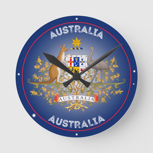 Relógio Redondo Australia Coat of Arms Circle Shape (Frente)