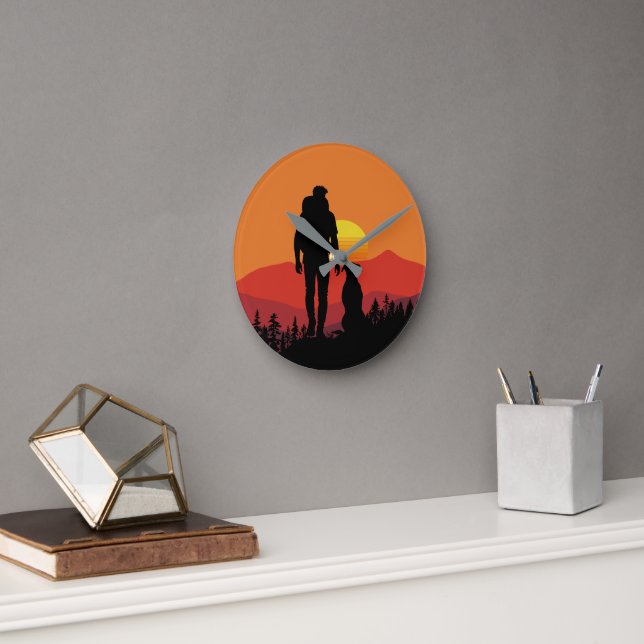 Relógio Redondo Aventuras Pawsome na Natureza (Escritório)