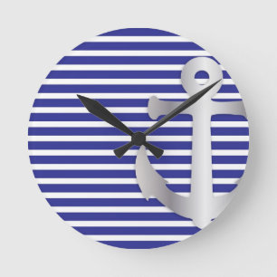 Relógio Redondo Aziza Stripes & Marine Blue Seaman
