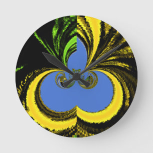 Relógio Redondo Azul Dourado