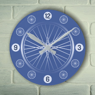 Relógio Redondo Azul para rodas de bicicleta