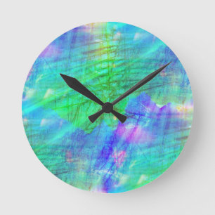 Relógio Redondo azul sem emenda da aguarela do fundo da arte,