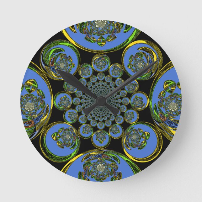 Relógio Redondo Azul Vintage (Frente)